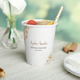 Vasos De Papel Elegant Boho Style with Beige & Yellow Flowers