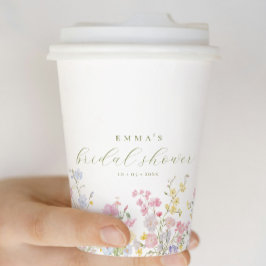 Vasos De Papel Elegant Boho Wildflowers Bridal shower