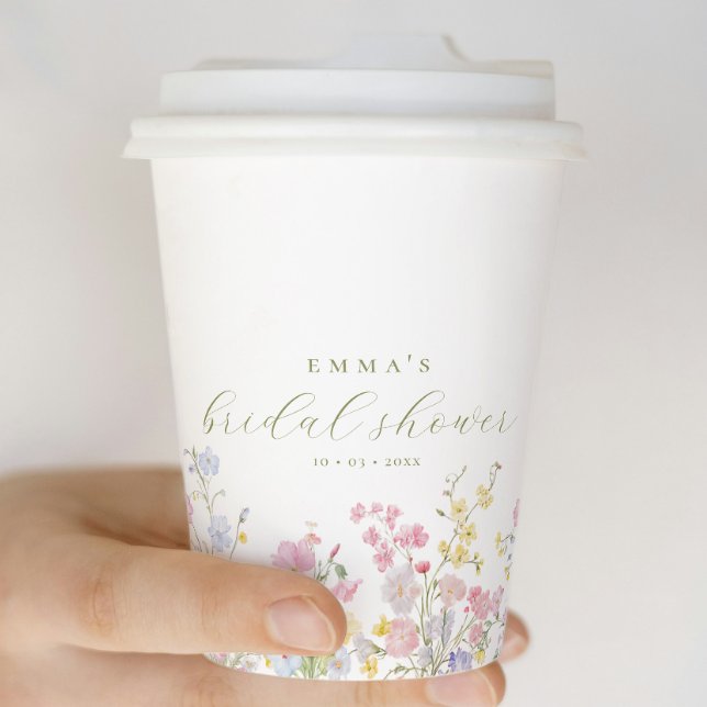 Vasos De Papel Elegant Boho Wildflowers Bridal shower (Subido por el creador)