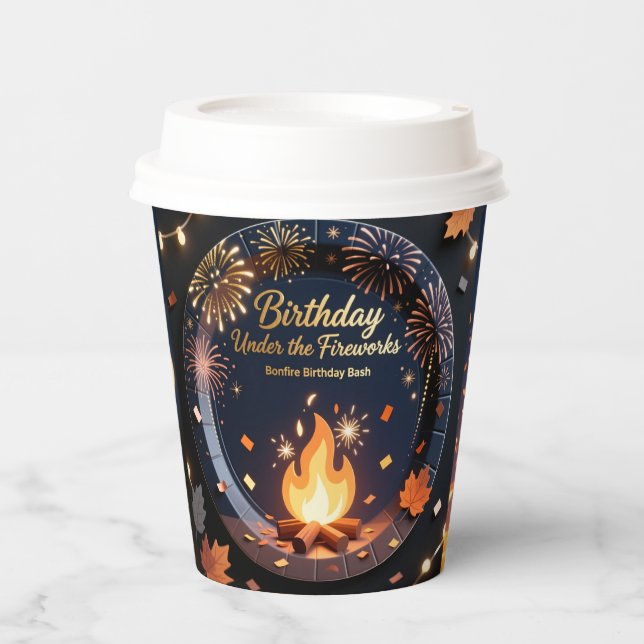 Vasos De Papel Elegant Bonfire Night Birthday Party Paper Cups (Anverso)