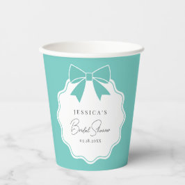Vasos De Papel Elegant Bride & Co. Lazo Azul Turquesa Despedida d