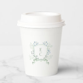 Vasos De Papel Elegant Classy Monogram Crest Wedding