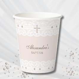 Vasos De Papel Elegant Cross Christening Christian Baptism