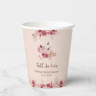 Vasos De Papel Elegant Fall In Love Boho Pink Pumpkin Paper cup