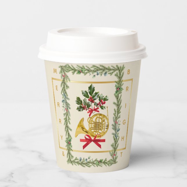 Vasos De Papel Elegant French Horn Christmas Irish Cream (Anverso)