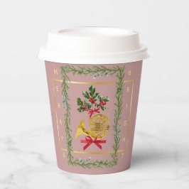 Vasos De Papel Elegant French Horn Christmas Mauve