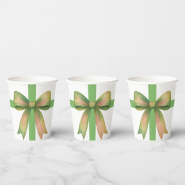 Vasos De Papel Elegant Gift Bow – Modern Christmas Design