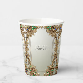 Vasos De Papel Elegant Gold Ornate Paper cup