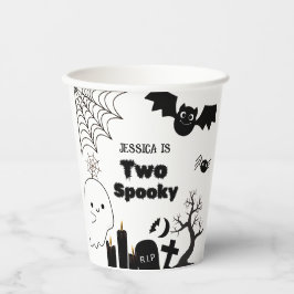 Vasos De Papel Elegant Halloween two spooky second Birthday party
