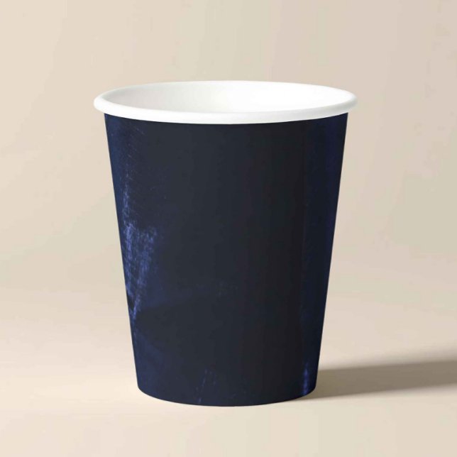 Vasos De Papel Elegant Navy Blue Party Cup (navy blue party cups, dark blue disposable cups, elegant party cups, minimalist drinkware, navy blue)