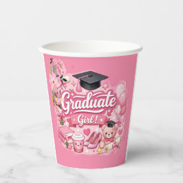 Vasos De Papel Elegant Pink Floral Graduation Party watch