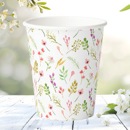 Vasos De Papel Elegant Rustic Floral Garden Baby Shower