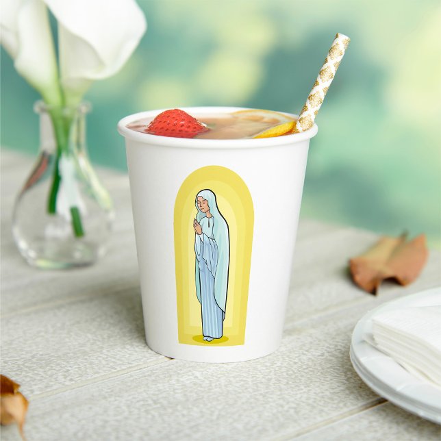 Vasos De Papel Elegant Virgin Mary Catholic Religious (Subido por el creador)
