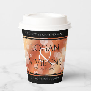 Vasos De Papel Elegante 8.º aniversario del Boda de bronce