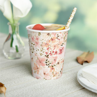 Vasos De Papel Elegante acuarela Pequeñas Floraciones