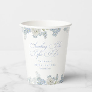 Vasos De Papel Elegante Algo Azul Antes de Hacer Desayuno Nupcial