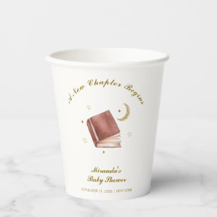 Vasos De Papel Elegante Baby Shower del Boho Book Moon