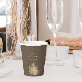 Vasos De Papel Elegante Baby Shower rústico botánico