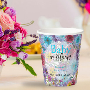 Vasos De Papel Elegante bebé de flores bohemias radiantes en flor