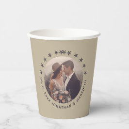 Vasos De Papel Elegante Boda de fotografía personalizada Rustic T