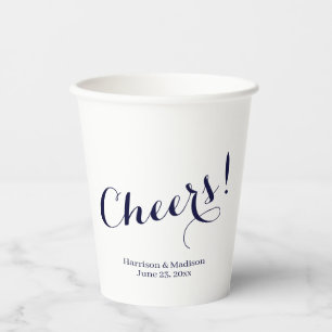 Vasos De Papel Elegante Boda de guión personalizado Cheers de la 