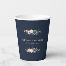 Elegante boda de la marina y florido