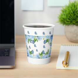 Vasos De Papel Elegante Boda floral azul