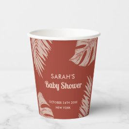 Vasos De Papel Elegante Boho Tropical deja Baby Shower