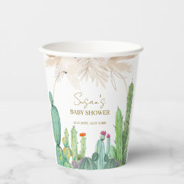 Vasos De Papel Elegante Boho Western Cactus Arch Baby Shower
