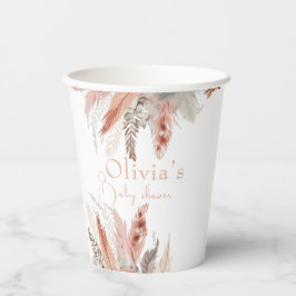 Vasos De Papel Elegante bohoPampas hierba Bebé ducha