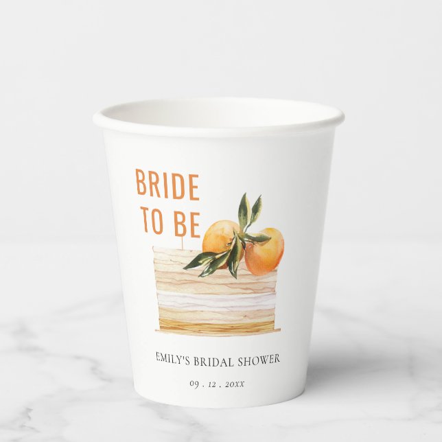 Vasos De Papel Elegante Bonito Boho Tarta De Naranja Bodas (Anverso)