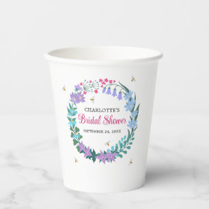 Vasos De Papel Elegante Bridal Shower Floral Flores Silvestres Ga