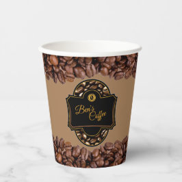 Vasos De Papel Elegante café Personalizado Business Name Paper Cu