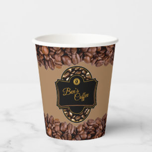 Vasos De Papel Elegante café Personalizado Business Name Paper Cu