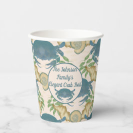 Vasos De Papel Elegante Cangrejo Festín-Acuarela Cangrejos Azules
