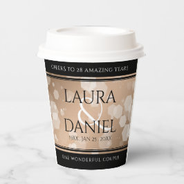 Vasos De Papel Elegante celebración del 28º Aniversario del Boda 