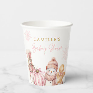Vasos De Papel Elegante Chica de invierno Baby Shower