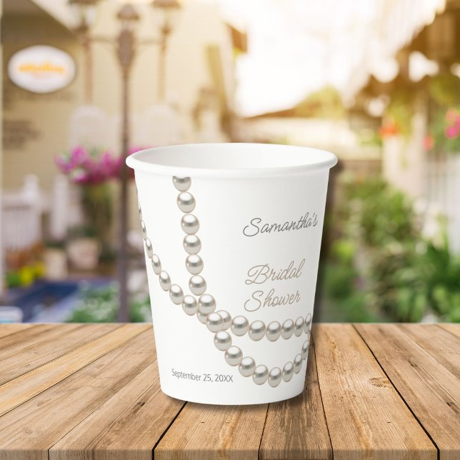 Vasos De Papel Elegante collar de perlas para despedida de solter (Subido por el creador)