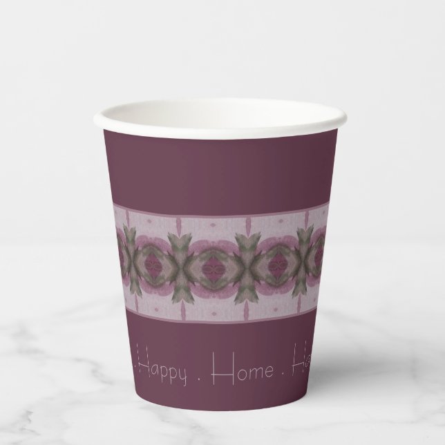 Vasos De Papel Elegante con estampado de ciruela (Anverso)
