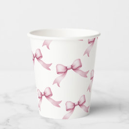 Vasos De Papel Elegante cumpleaños de arco rosado