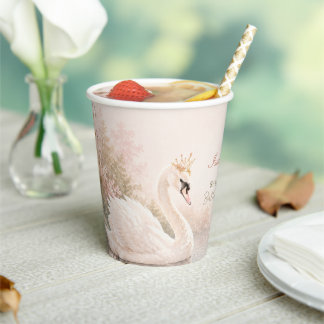 Vasos De Papel Elegante Cumpleaños del Lago de los Cisnes