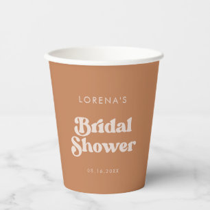 Vasos De Papel Elegante Desayuno Nupcial de Azúcar Moreno Retro c