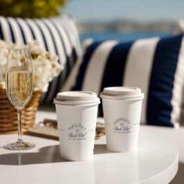 Vasos De Papel Elegante Despedida de Soltera Azul Marino Moderno