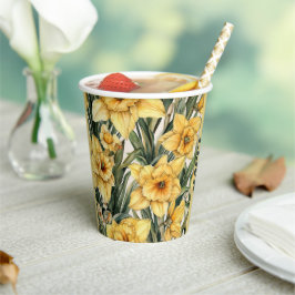 Vasos De Papel Elegante diseño de acuarela floral de Pascua