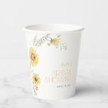 Vasos De Papel Elegante Ducha Boho Sunflower Botánica Bridal<br><div class="desc">Estas tazas de papel adornadas con girasol están diseñadas para reuniones donde cada detalle importa. Ya sea sirviendo prosecco frío o té de hierbas, su suave motivo botánico crea una sensación de celebración enraizada en el calor y el estilo. Ideal para las bebidas, las mesas de bienvenida o la mezcla...</div>