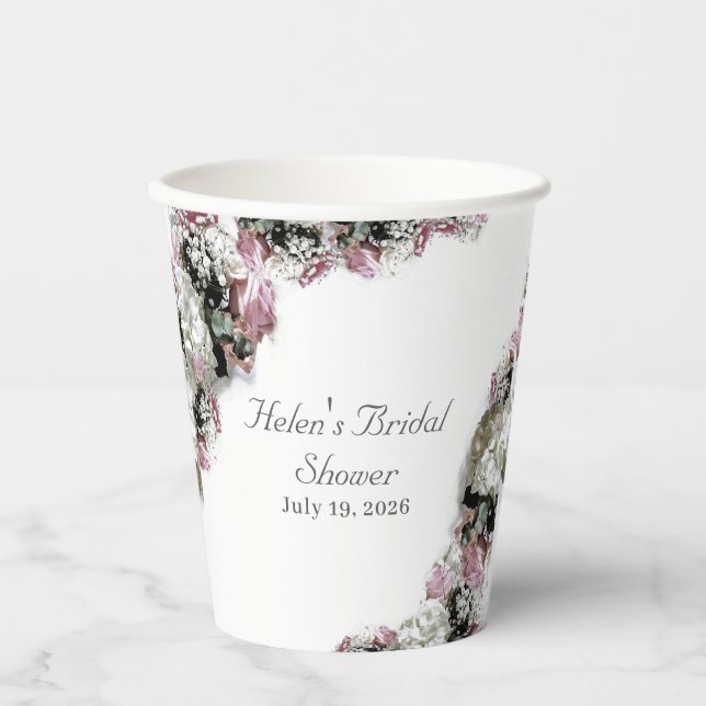 Vasos De Papel Elegante Ducha Bridal Católica (Anverso)