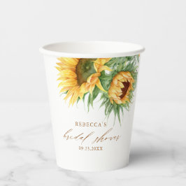 Vasos De Papel Elegante ducha de novia rústica con girasoles