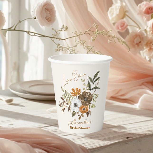 Vasos De Papel Elegante ducha de novias con flores de Boho (Subido por el creador)