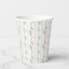 Vasos De Papel Elegante ducha Vintage Floral Bebé
