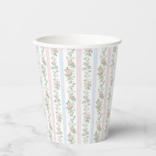 Vasos De Papel Elegante ducha Vintage Floral Bebé